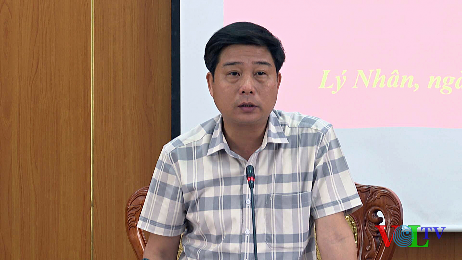 Đồng chí Nguyễn Thành Thăng - Chủ tịch UBND huyện phát biểu tại hội nghị.png